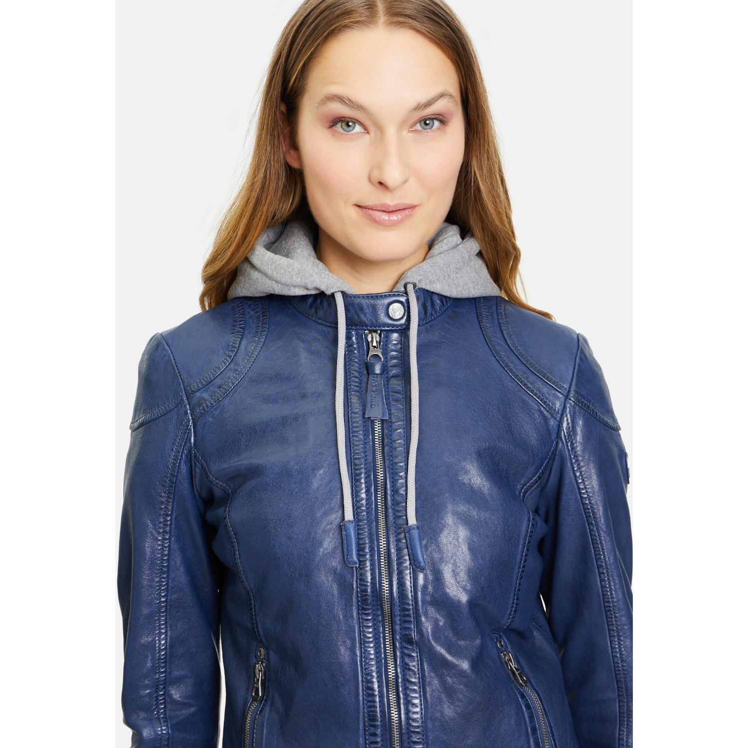 Geaca de Piele Dama Gipsy Albastru GWAnni – Black Friday