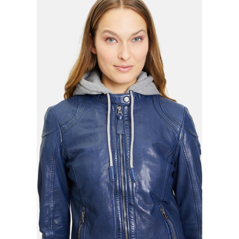 Geaca de Piele Dama Gipsy Albastru GWAnni – Black Friday