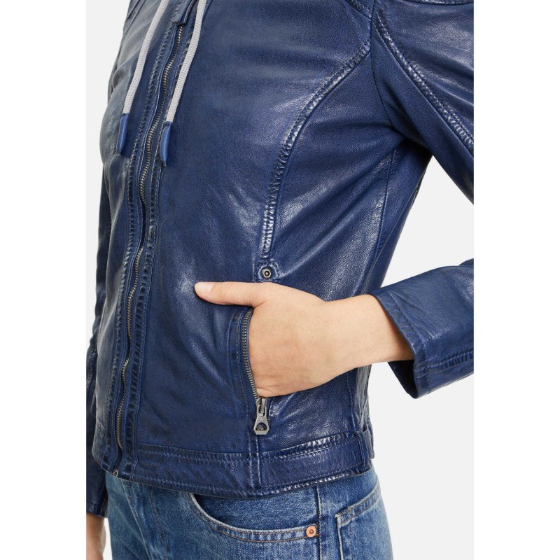 Geaca de Piele Dama Gipsy Albastru GWAnni – Black Friday