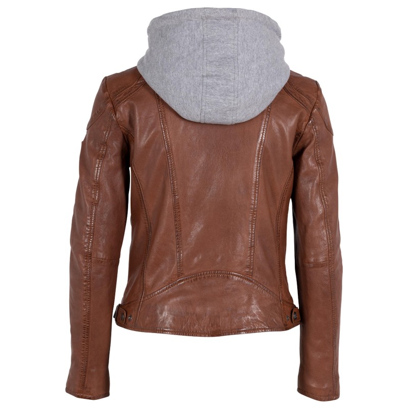 Geaca de Piele Dama Gipsy Coniac GWAnni – Black Friday