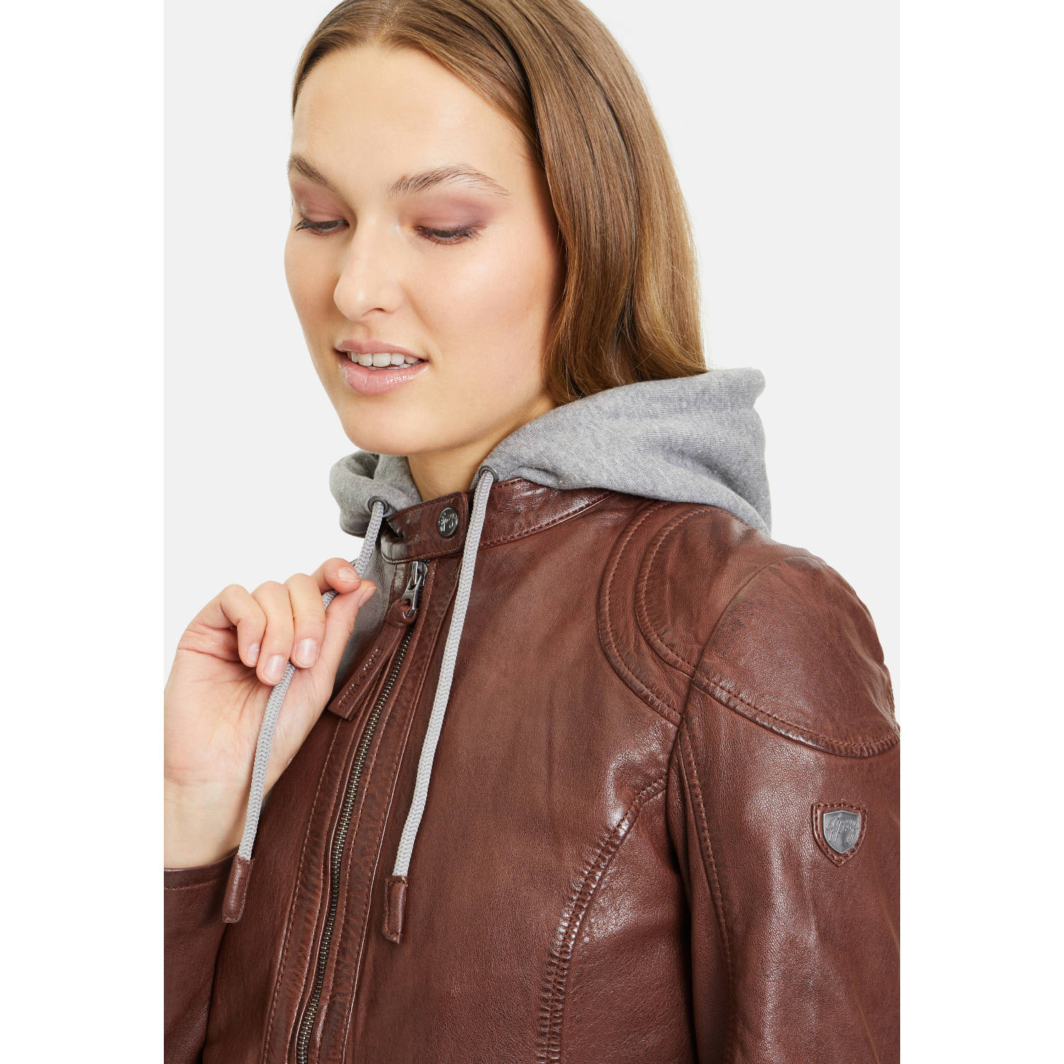 Geaca de Piele Dama Gipsy Coniac GWAnni – Black Friday