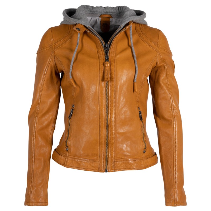 Geaca de Piele Dama Gipsy Galben Mustar GWAnni – IMBRACAMINTE