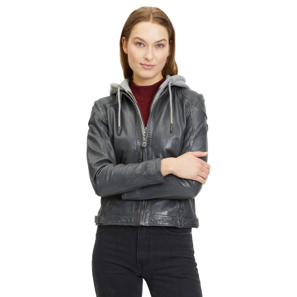 Geaca de Piele Dama Gipsy Gri Inchis GWAnni