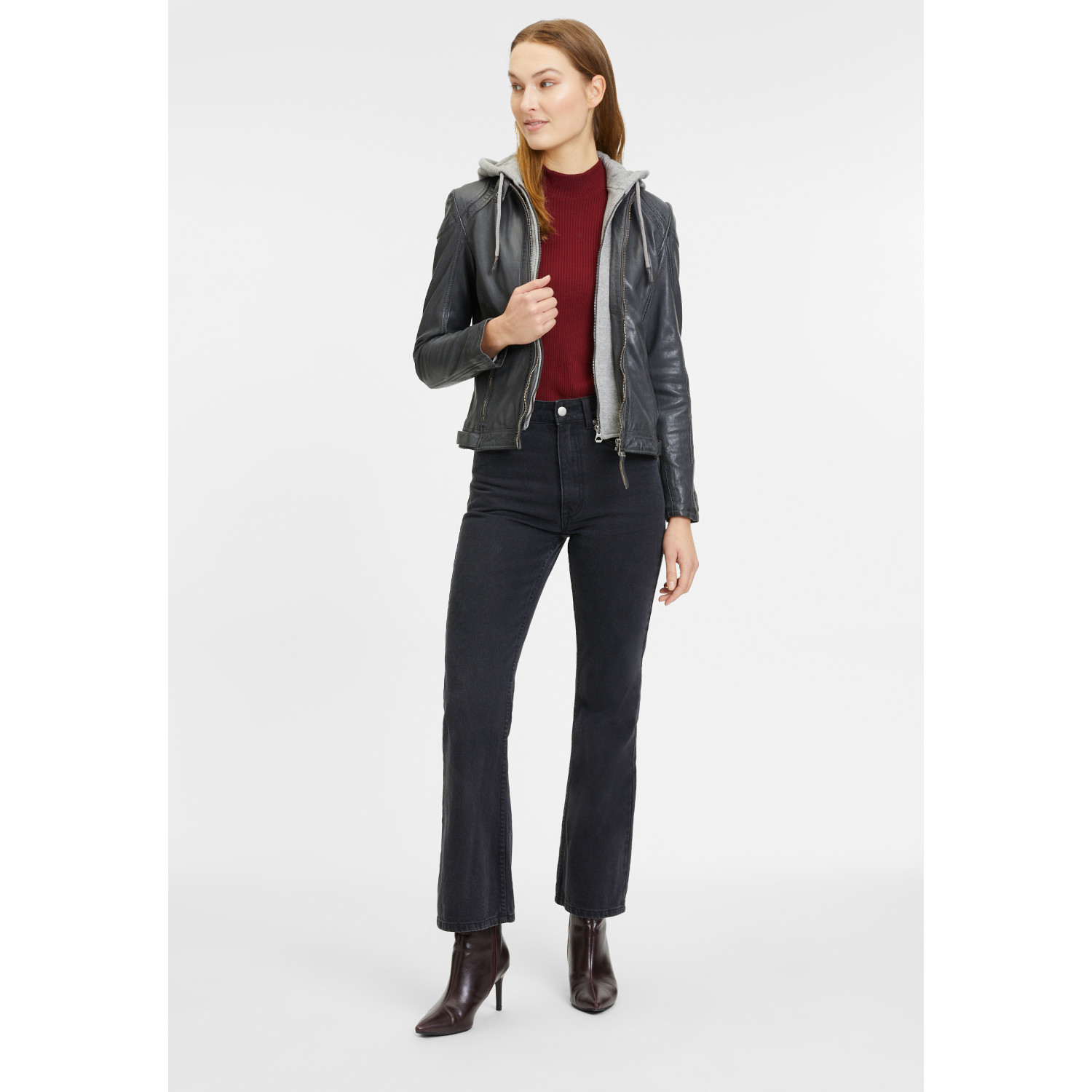 Geaca de Piele Dama Gipsy Gri Inchis GWAnni – Black Friday Geaca de Piele Dama Gipsy Gri Inchis GWAnni – Black Friday