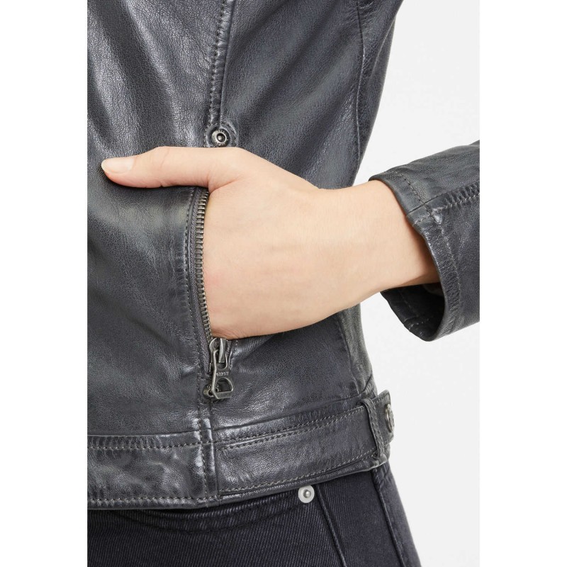 Geaca de Piele Dama Gipsy Gri Inchis GWAnni – Black Friday