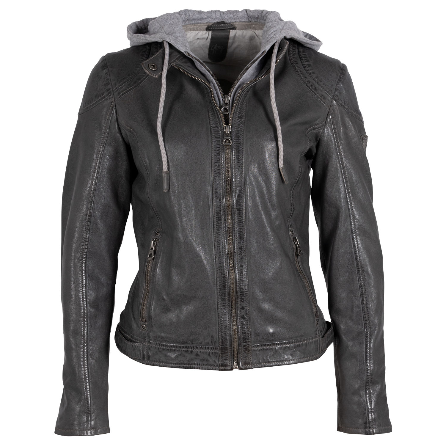 Geaca de Piele Dama Gipsy Gri Inchis GWAnni – Black Friday