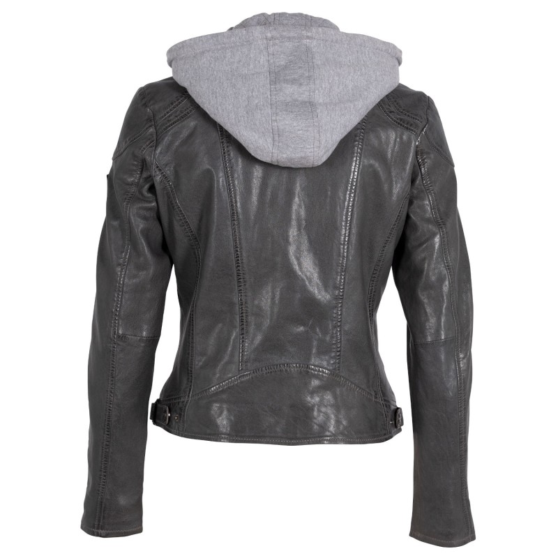 Geaca de Piele Dama Gipsy Gri Inchis GWAnni – Black Friday