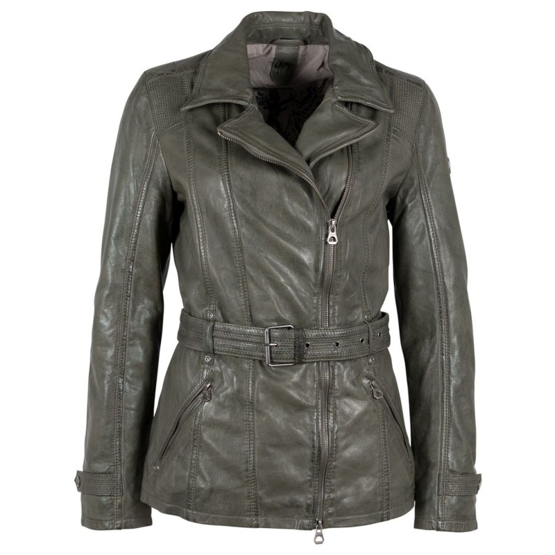 Geaca Lunga de Piele Dama Gipsy Verde GWAven – Black Friday Geaca Lunga de Piele Dama Gipsy Verde GWAven – Black Friday