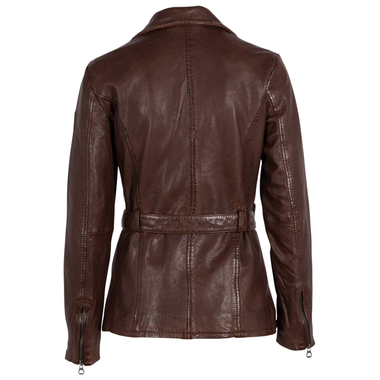 Geaca Lunga de Piele Dama Gipsy Castanie GWBeeja – IMBRACAMINTE