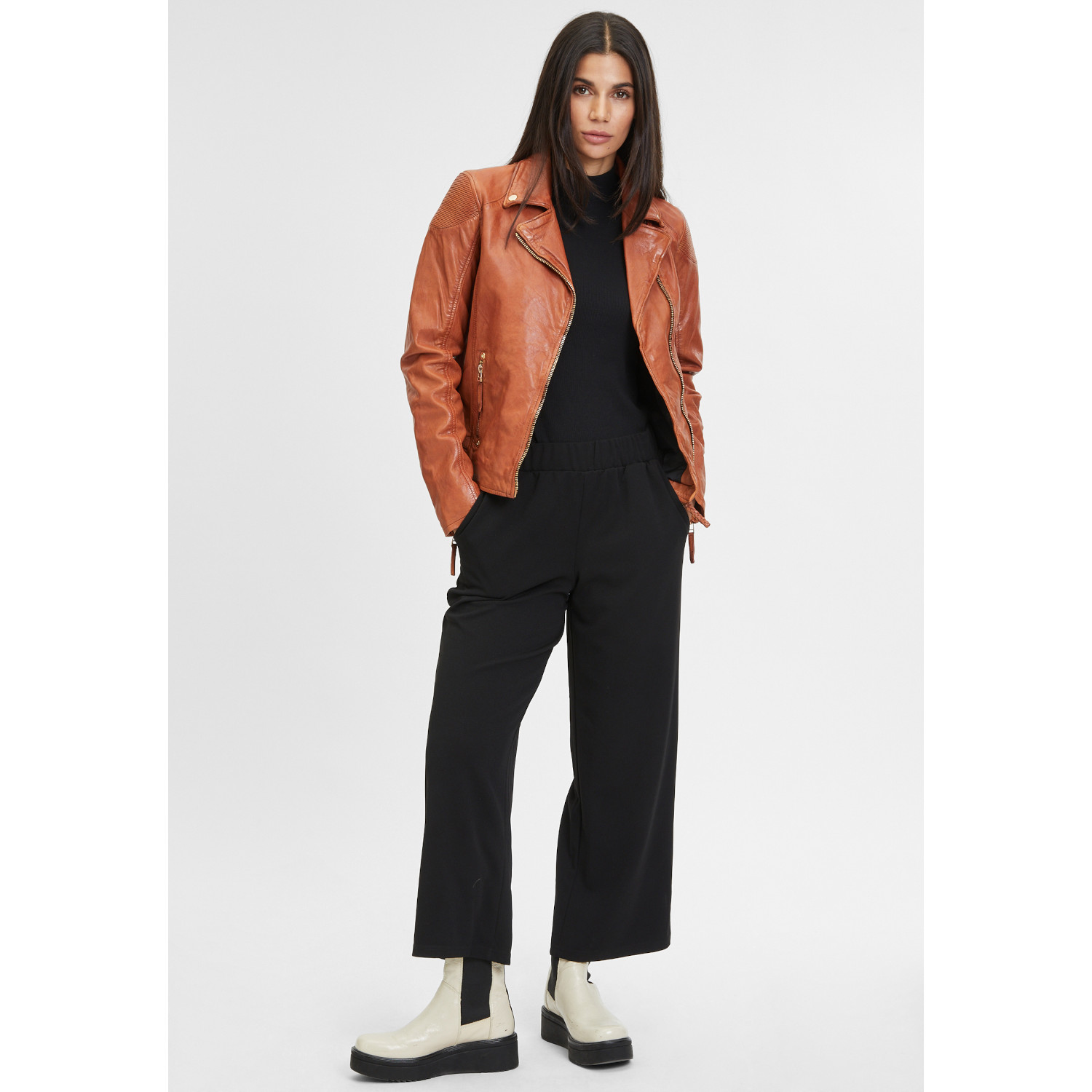 Geaca de Piele Dama Gipsy Coniac GWCadiz – Geci de Piele