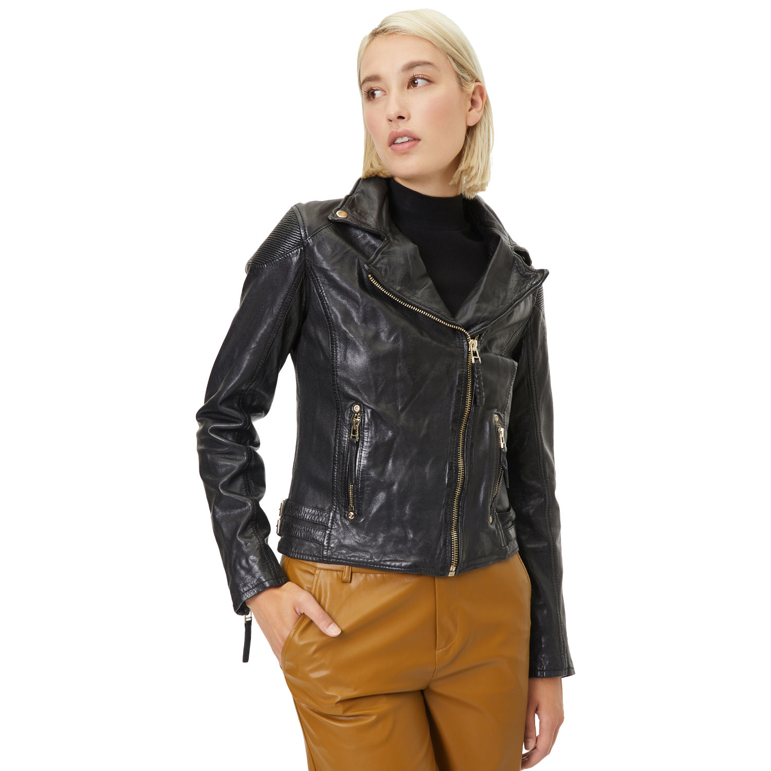 Geaca de Piele Dama Gipsy Neagra GWCadiz – Black Friday