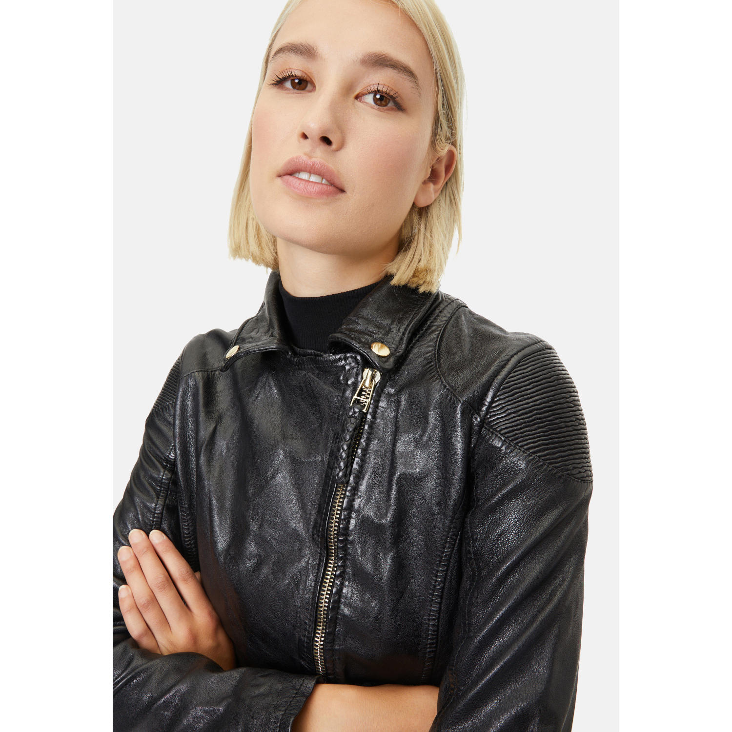 Geaca de Piele Dama Gipsy Neagra GWCadiz – Black Friday