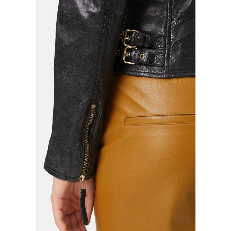 Geaca de Piele Dama Gipsy Neagra GWCadiz – Black Friday