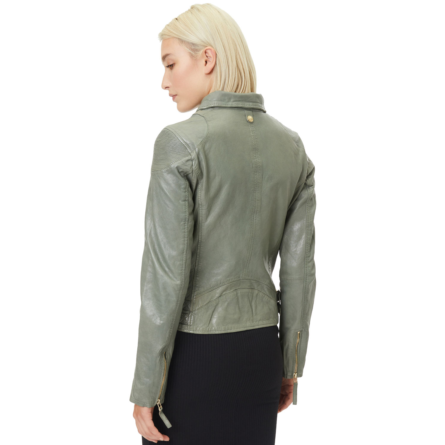 Geaca de Piele Dama Gipsy Verde Salvie GWCadiz – Geci de Piele