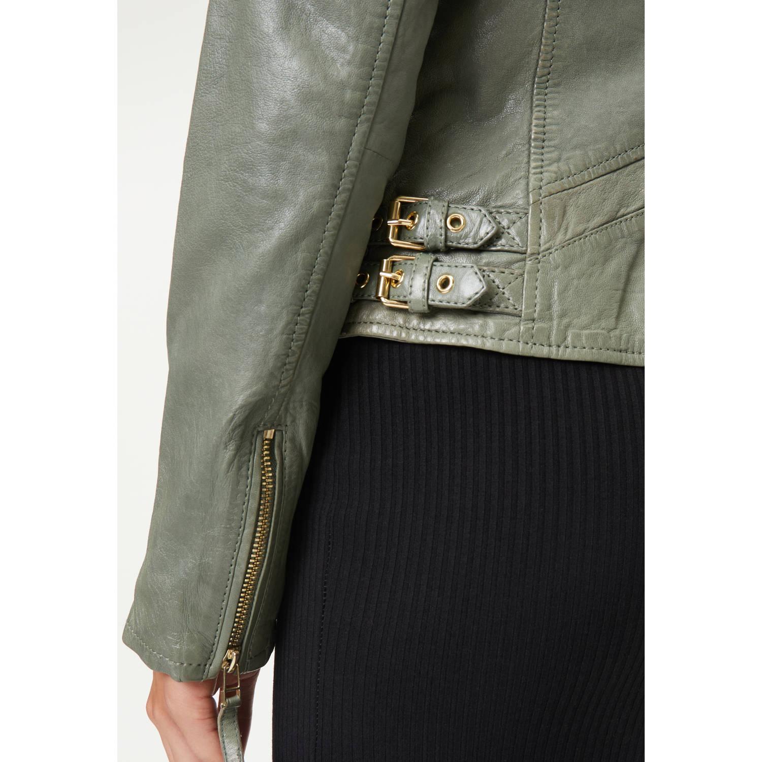 Geaca de Piele Dama Gipsy Verde Salvie GWCadiz – Geci de Piele