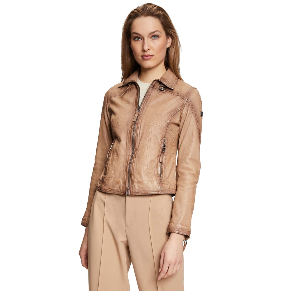 Geaca de Piele Dama Gipsy Bej Deschis GWCardie Geaca de Piele Dama Gipsy Bej Deschis GWCardie - readytowear.ro