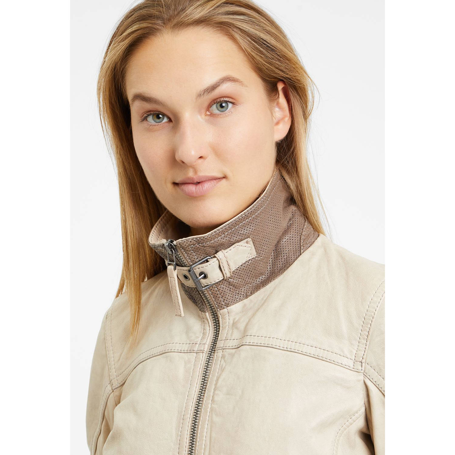 Geaca de Piele Dama Gipsy Bej Deschis GWCarley – IMBRACAMINTE