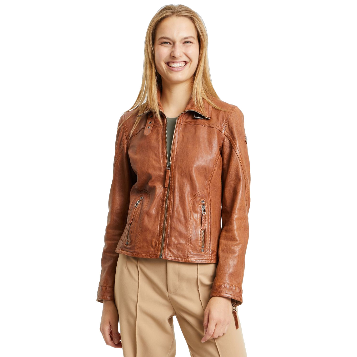 Geaca de Piele Dama Gipsy Coniac GWCarley – Black Friday