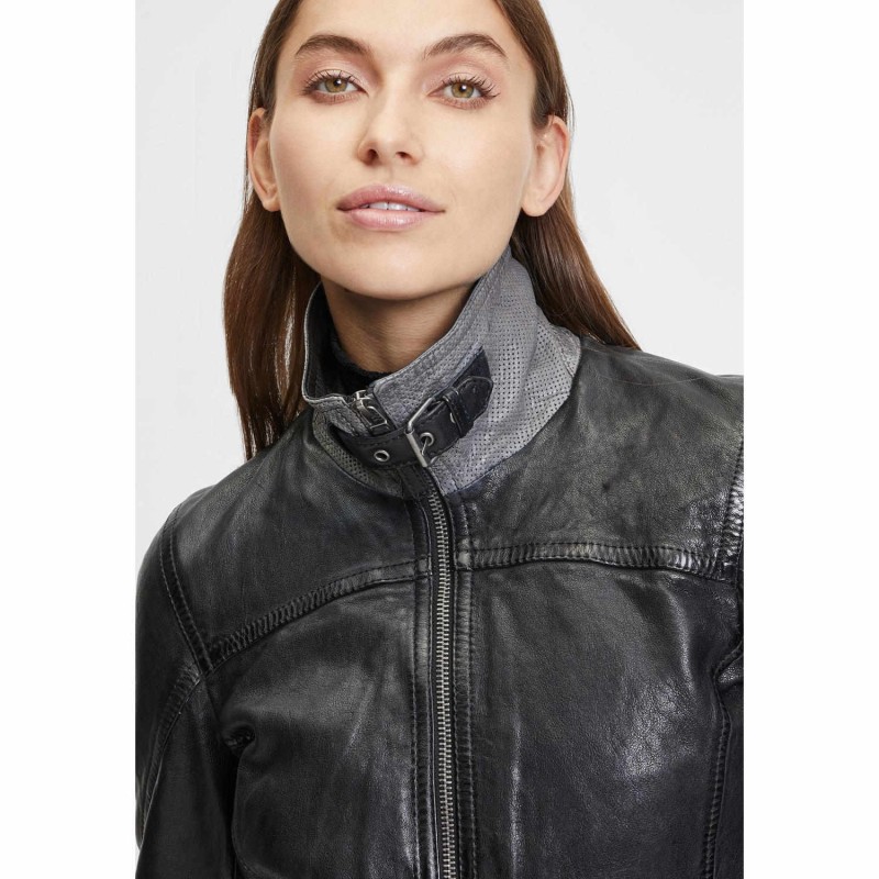 Geaca de Piele Dama Gipsy Neagra GWCarley – IMBRACAMINTE Geaca de Piele Dama Gipsy Neagra GWCarley – IMBRACAMINTE