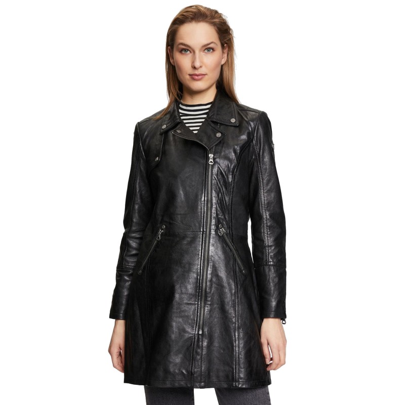 Geaca Lunga de Piele Dama Gipsy Neagra GWCaro – Black Friday