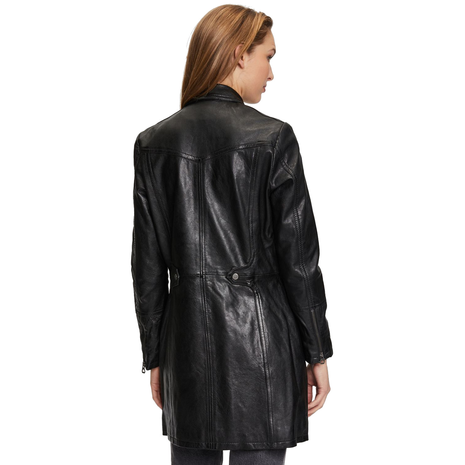 Geaca Lunga de Piele Dama Gipsy Neagra GWCaro – Black Friday Geaca Lunga de Piele Dama Gipsy Neagra GWCaro – Black Friday