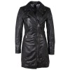 Geaca Lunga de Piele Dama Gipsy Neagra GWCaro - readytowear.ro