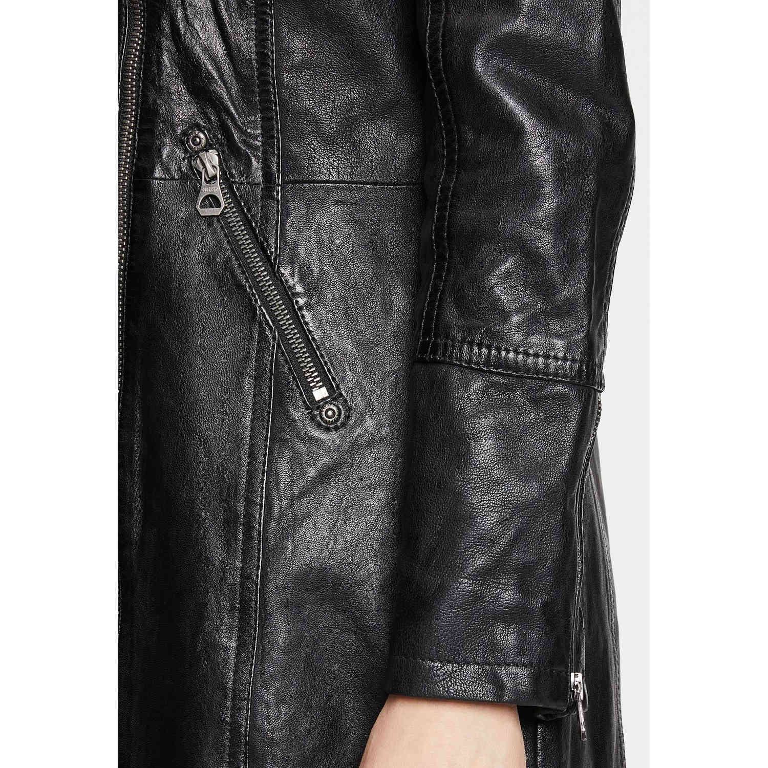 Geaca Lunga de Piele Dama Gipsy Neagra GWCaro – Black Friday Geaca Lunga de Piele Dama Gipsy Neagra GWCaro – Black Friday