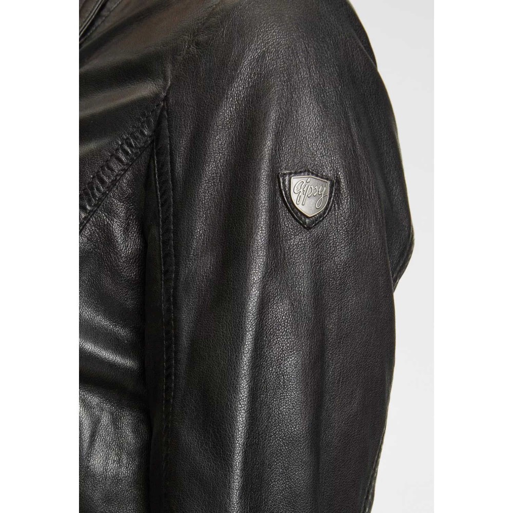 Geaca Lunga de Piele Dama Gipsy Neagra GWCarola Geaca Lunga de Piele Dama Gipsy Neagra GWCarola - readytowear.ro