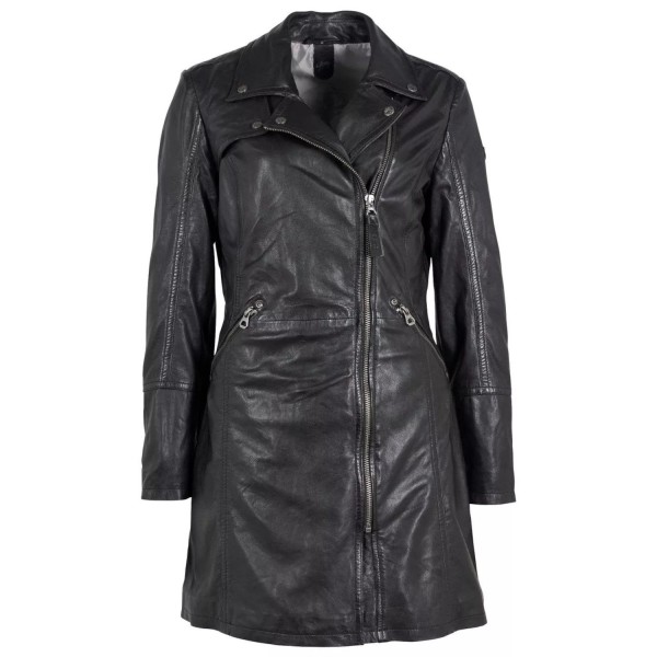 Geaca Lunga de Piele Dama Gipsy Neagra GWCarola – Black Friday — fotografia 3