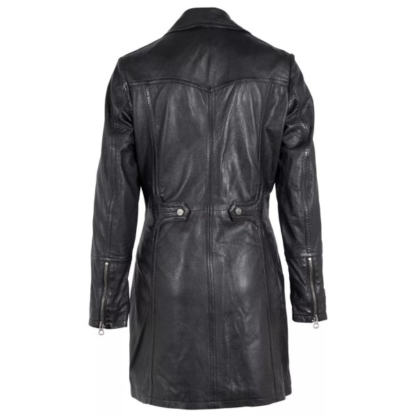Geaca Lunga de Piele Dama Gipsy Neagra GWCarola – Black Friday — fotografia 4