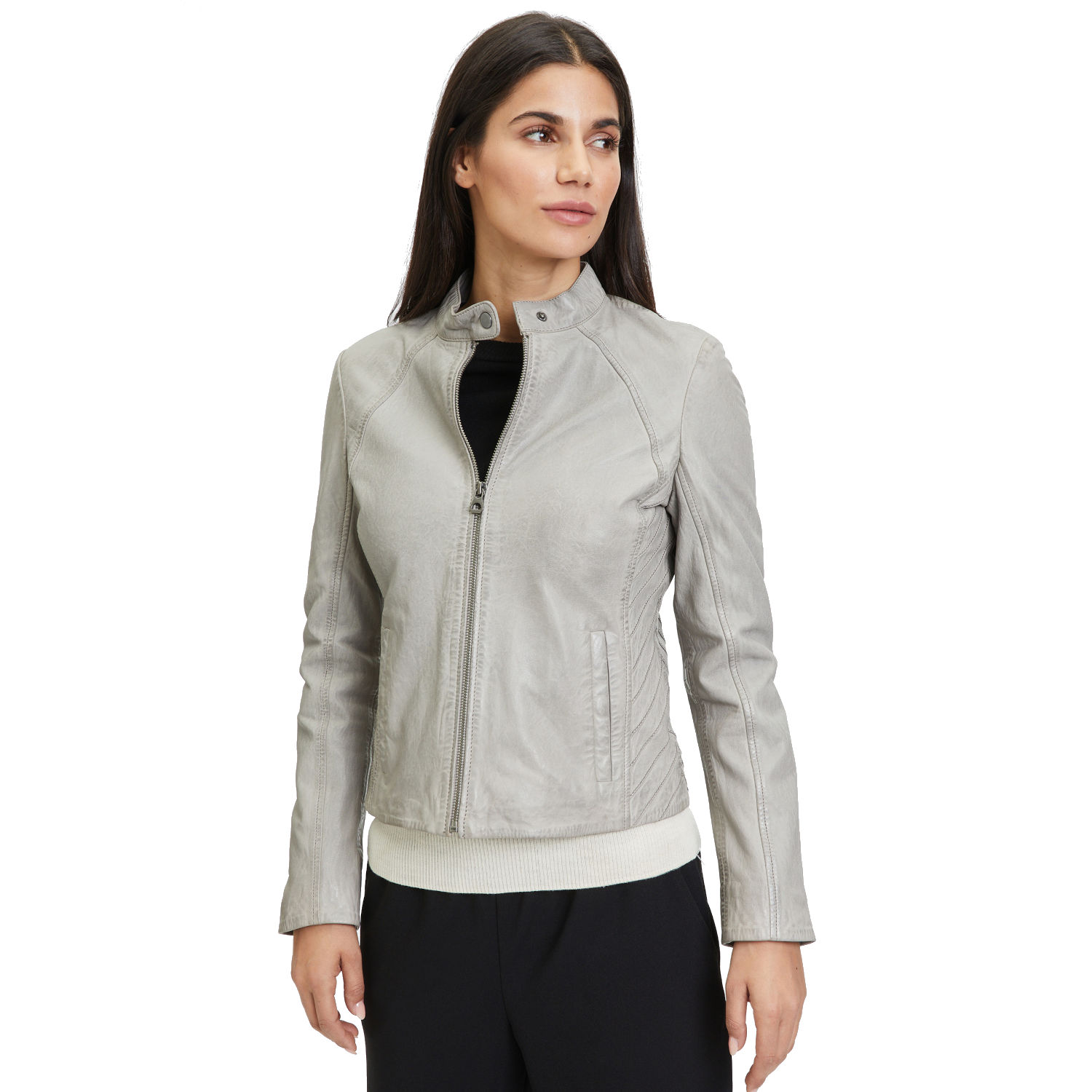 Geaca de Piele Dama Gipsy Gri Argintiu GWCharu – Black Friday