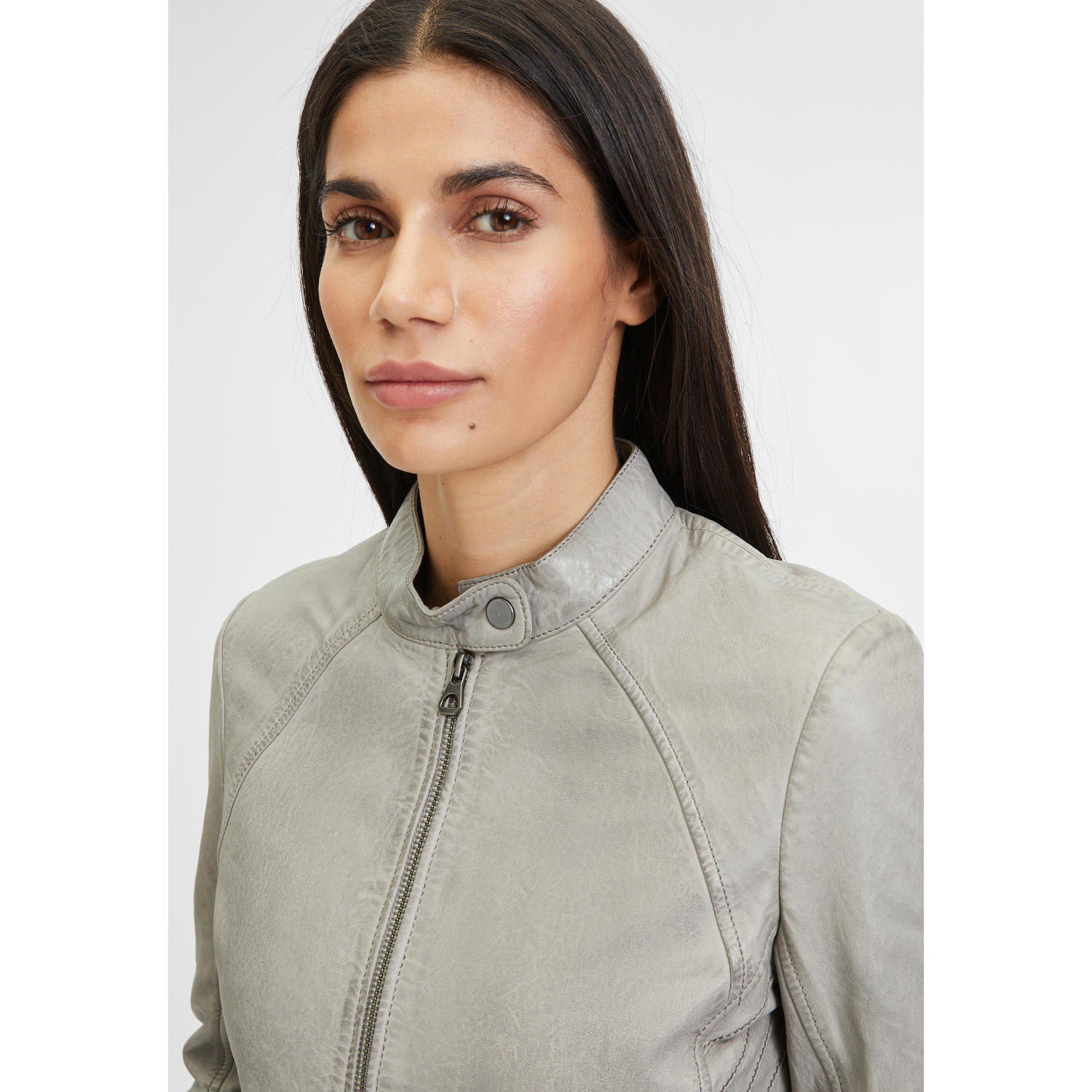 Geaca de Piele Dama Gipsy Gri Argintiu GWCharu – Black Friday