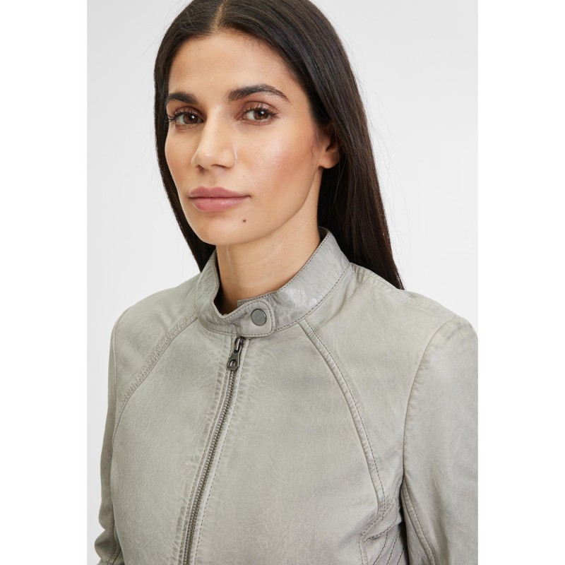 Geaca de Piele Dama Gipsy Gri Argintiu GWCharu – Black Friday