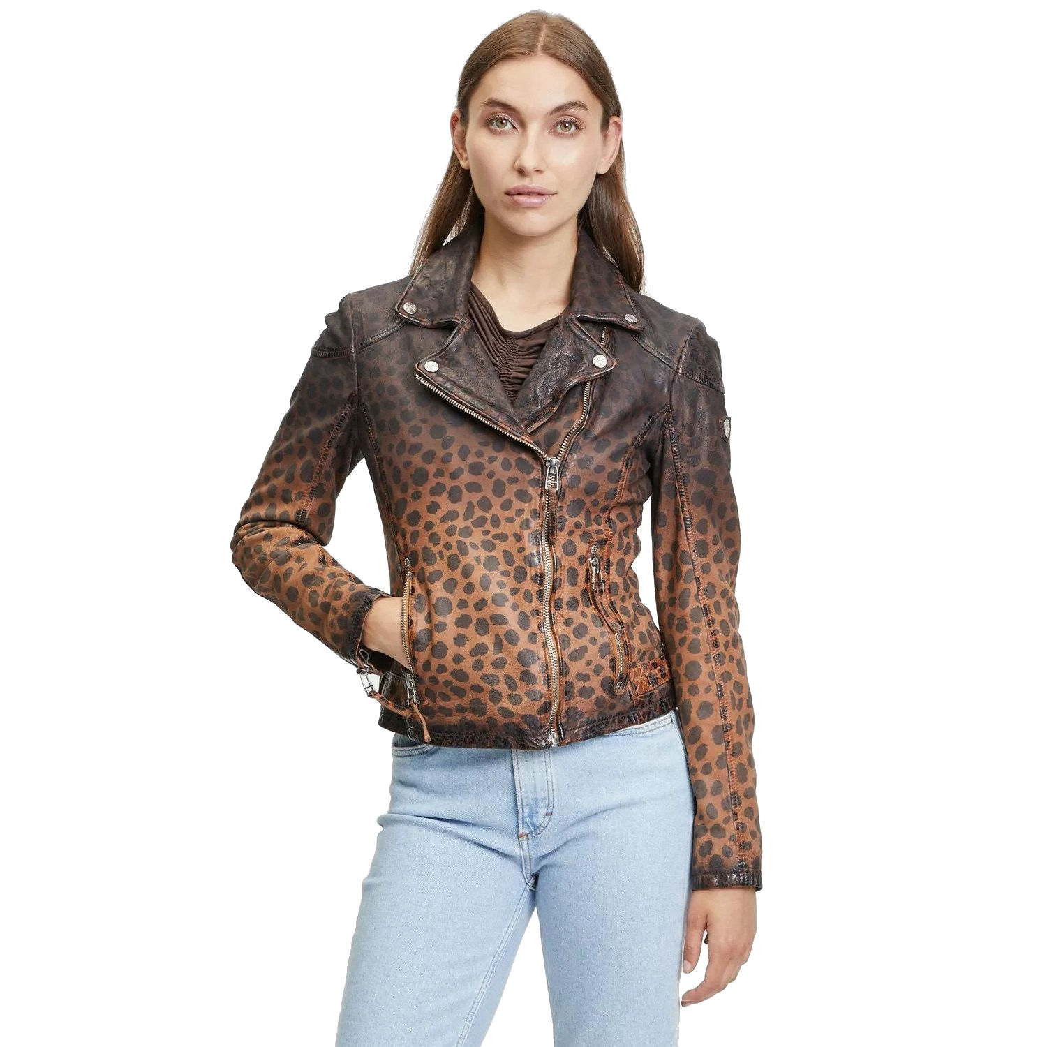 Geaca de Piele Dama Gipsy Coniac GWCheetah – IMBRACAMINTE