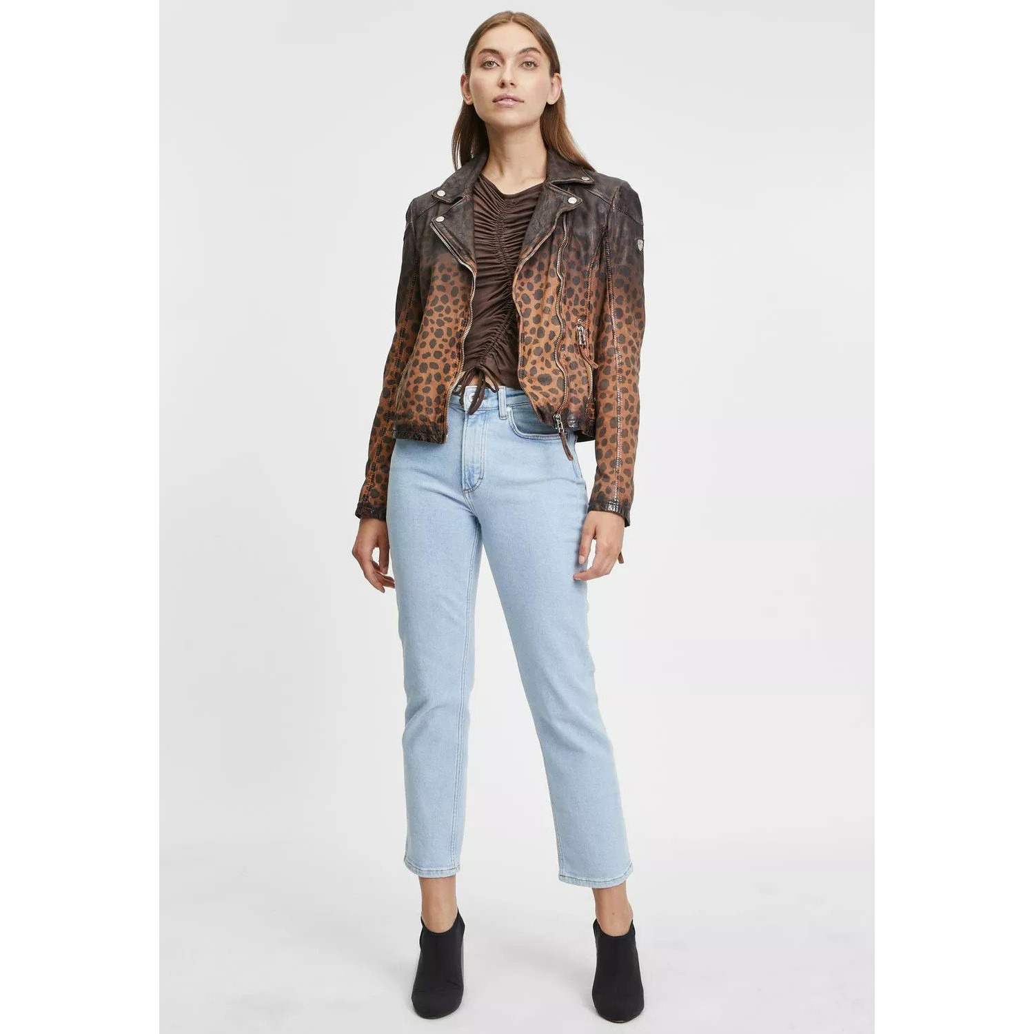 Geaca de Piele Dama Gipsy Coniac GWCheetah – IMBRACAMINTE