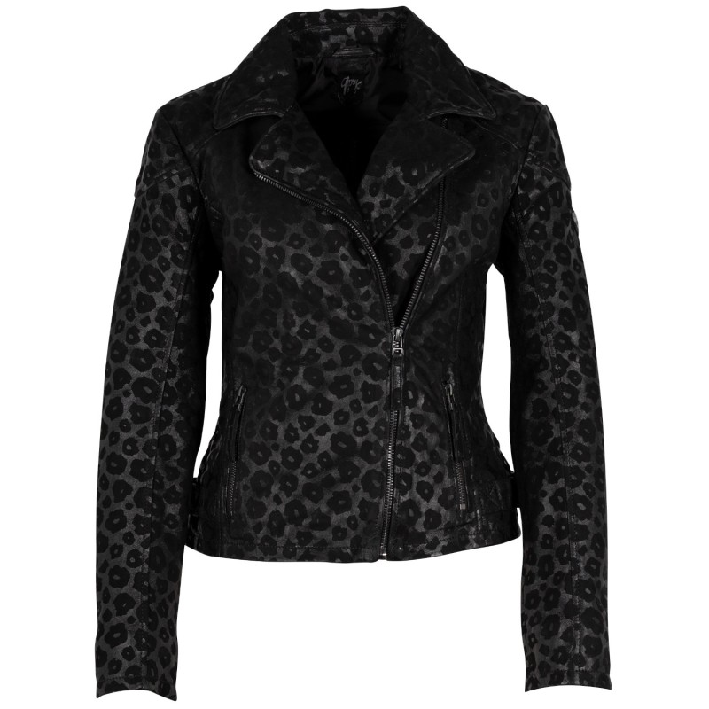 Geaca de Piele Dama Gipsy Negru/Negru Leopard GWCheetah – IMBRACAMINTE
