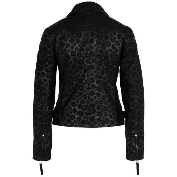 Geaca de Piele Dama Gipsy Negru/Negru Leopard GWCheetah – IMBRACAMINTE — fotografia 2