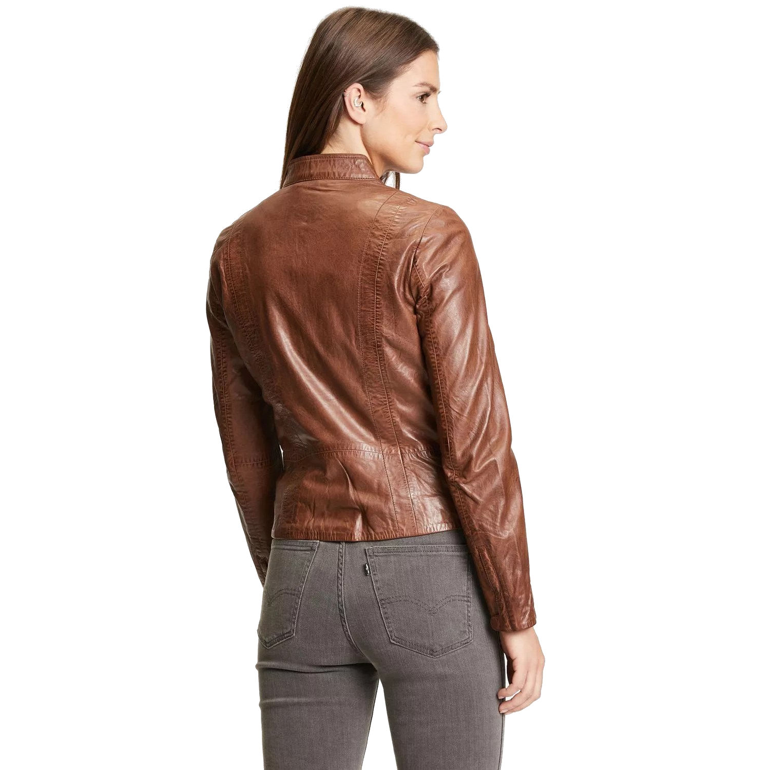 Geaca de Piele Dama Gipsy Coniac Inchis GWChessy – IMBRACAMINTE