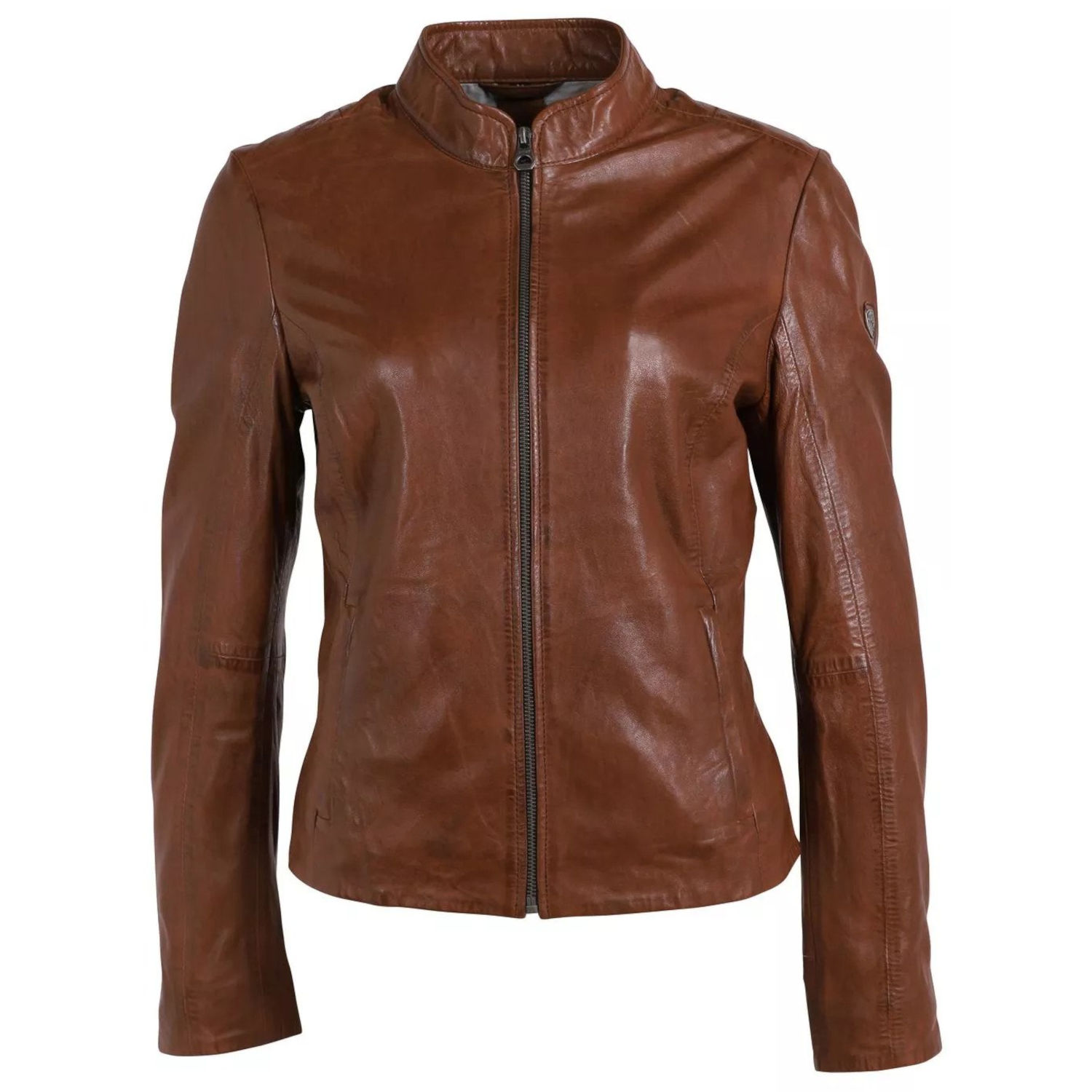 Geaca de Piele Dama Gipsy Coniac Inchis GWChessy – IMBRACAMINTE