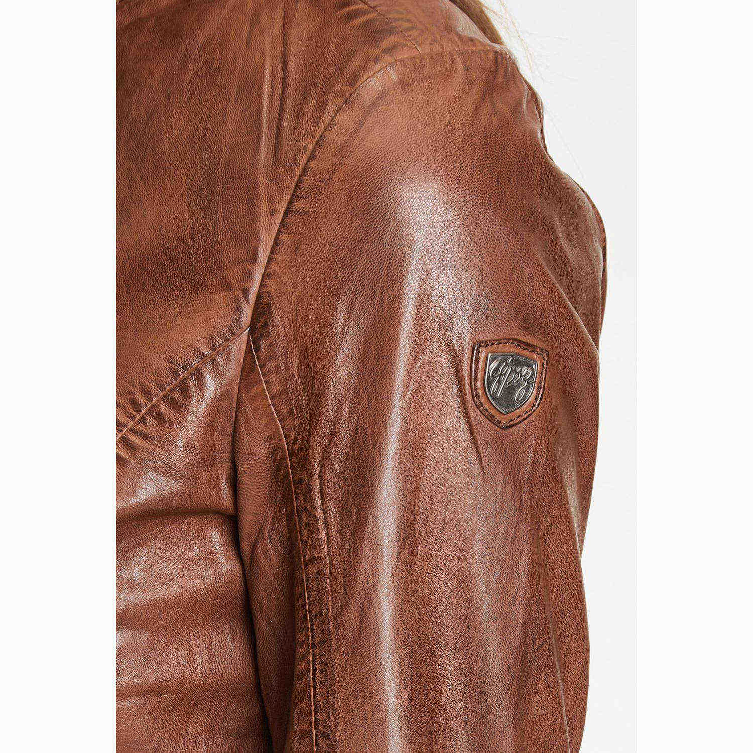 Geaca de Piele Dama Gipsy Coniac Inchis GWChessy – IMBRACAMINTE