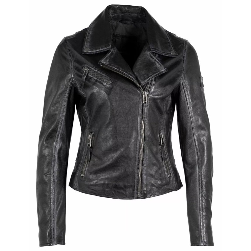 Geaca de Piele Dama Gipsy Neagra GWChrystie – IMBRACAMINTE