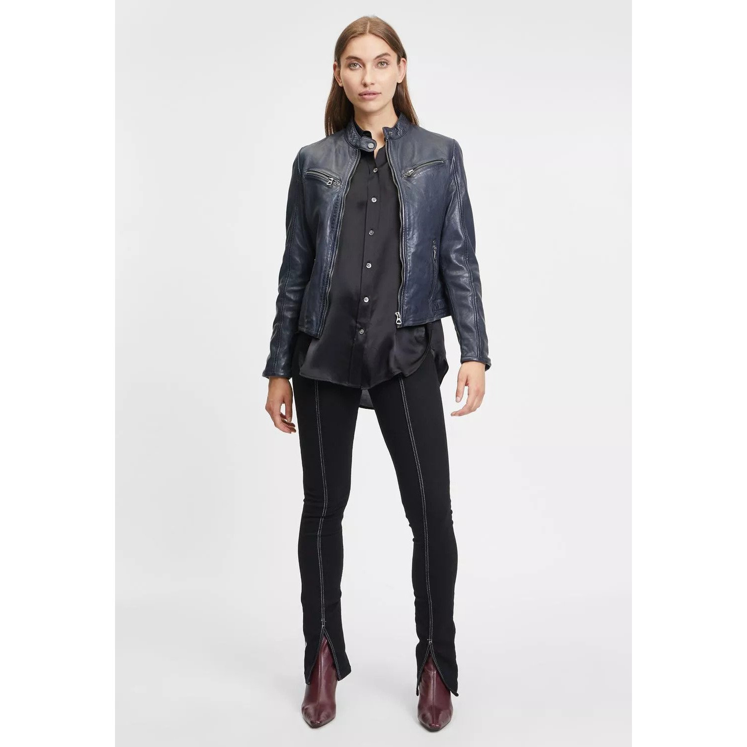 Geaca de Piele Dama Gipsy Bleumarin GWDjura – IMBRACAMINTE