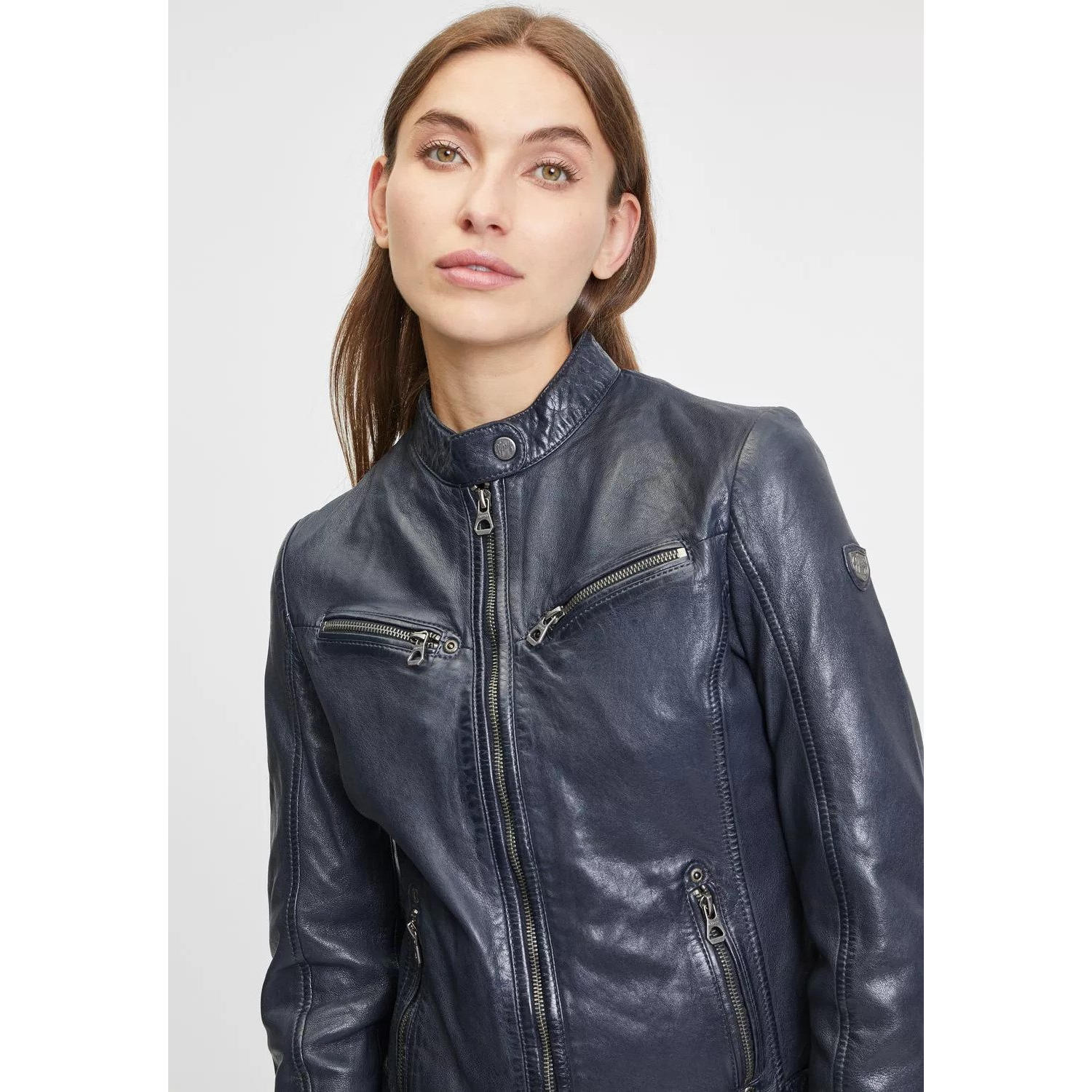 Geaca de Piele Dama Gipsy Bleumarin GWDjura – IMBRACAMINTE