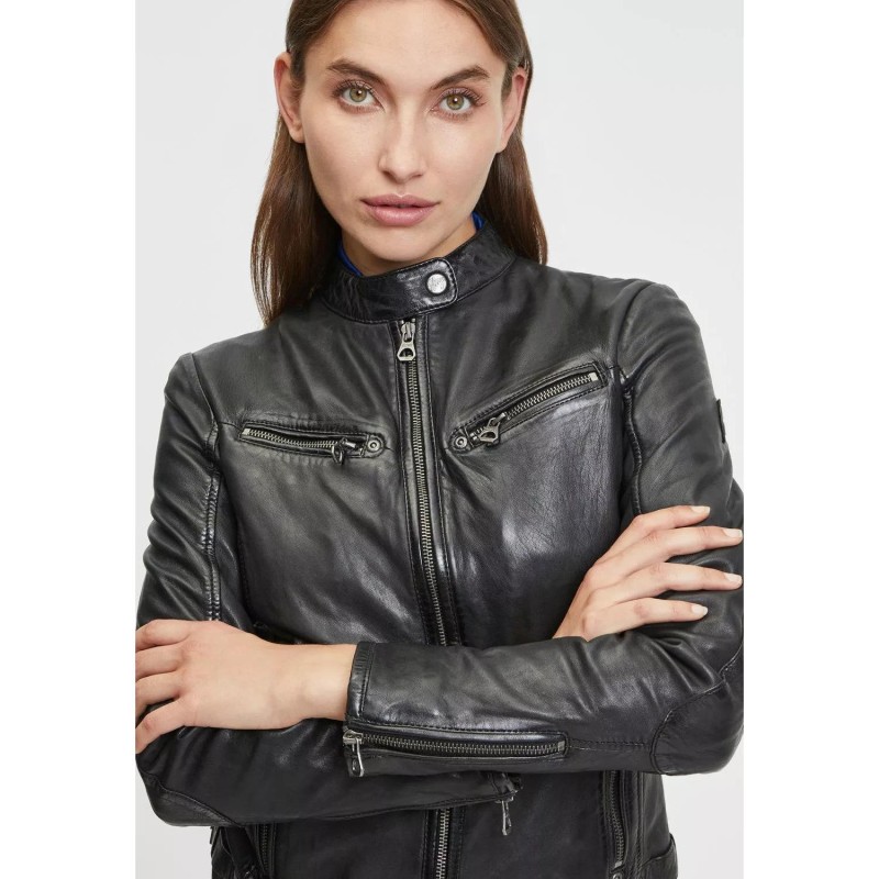 Geaca de Piele Dama Gipsy Neagra GWDjura – IMBRACAMINTE Geaca de Piele Dama Gipsy Neagra GWDjura – IMBRACAMINTE