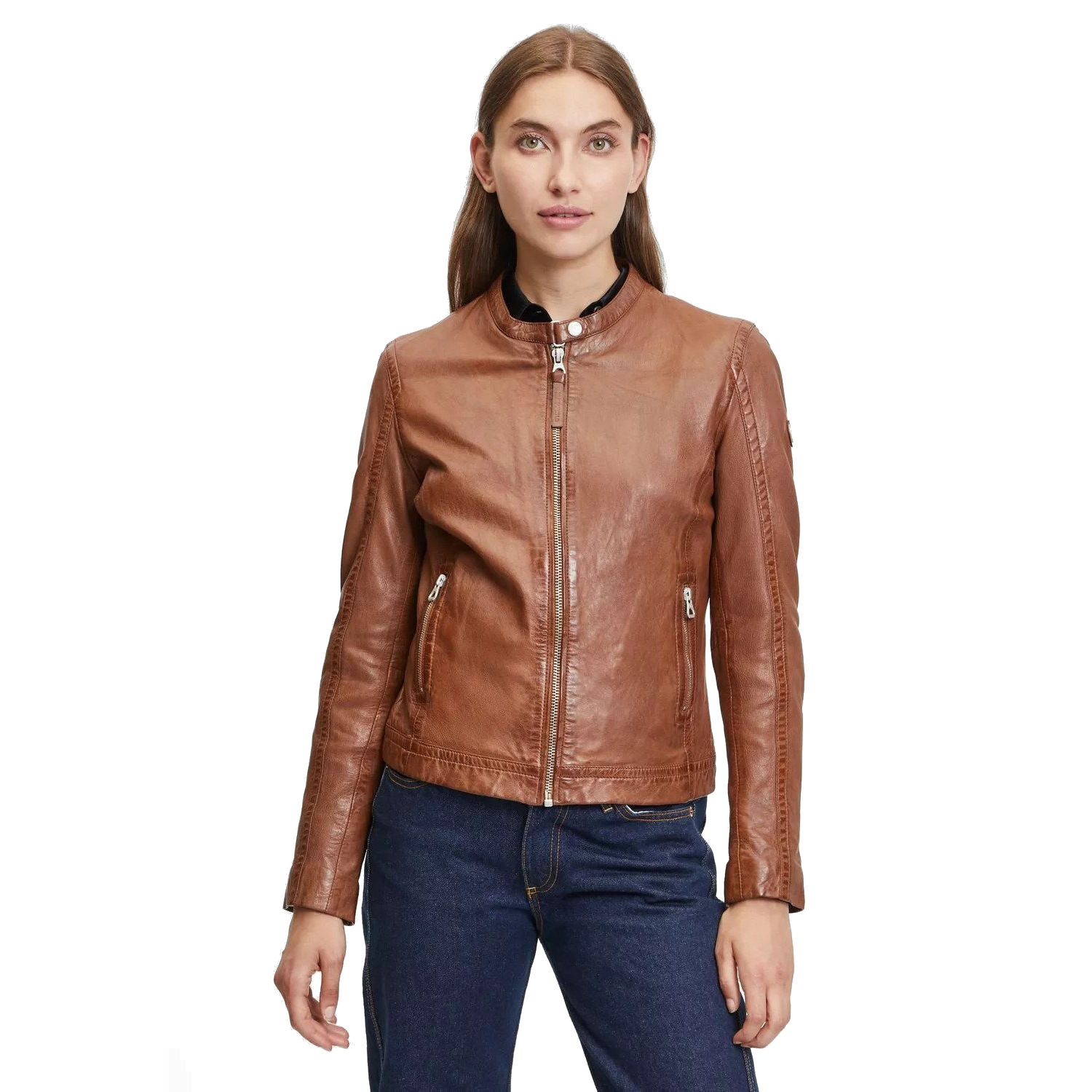 Geaca de Piele Dama Gipsy Coniac GWElyza – IMBRACAMINTE