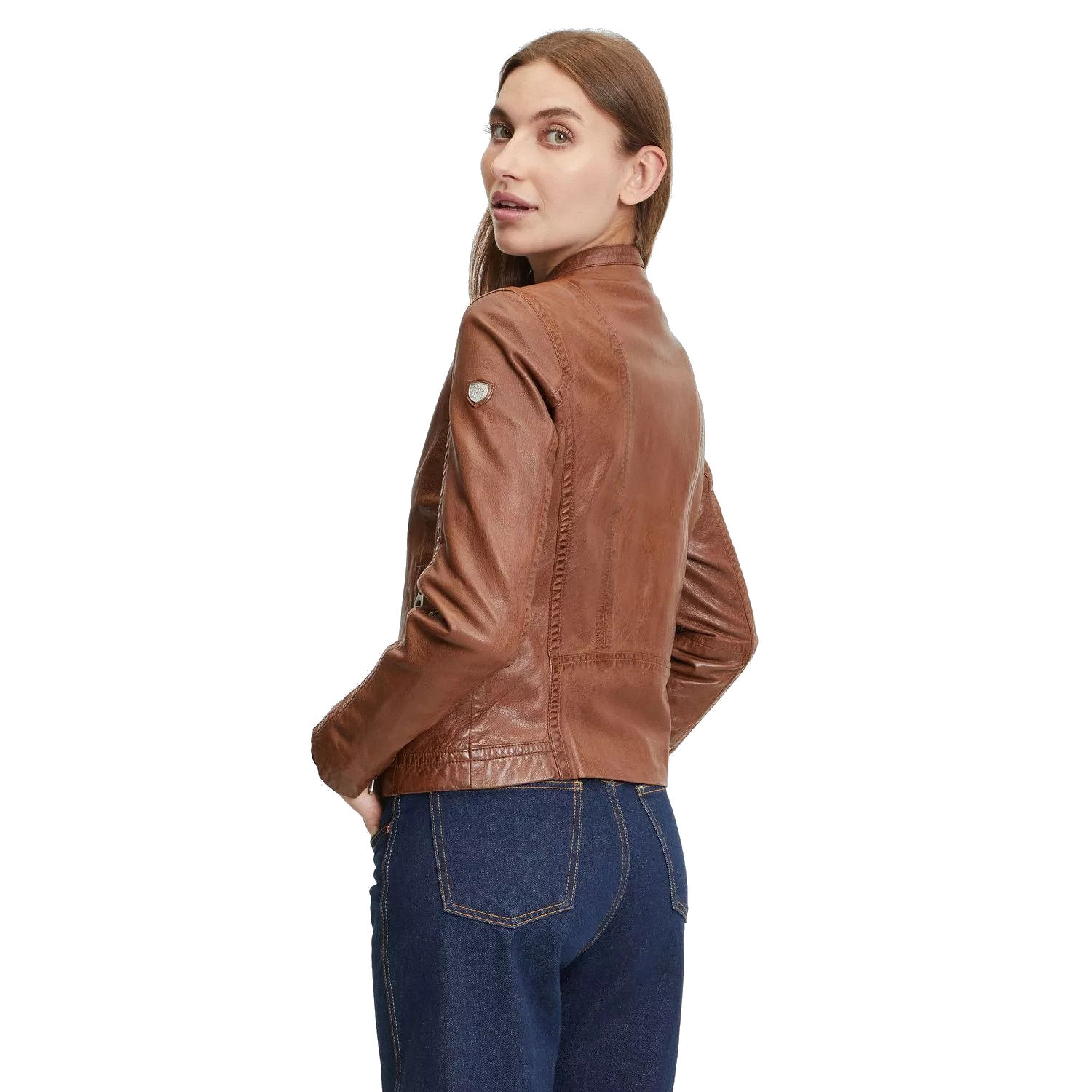 Geaca de Piele Dama Gipsy Coniac GWElyza – IMBRACAMINTE