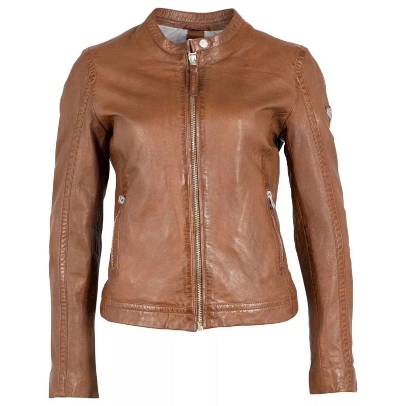 Geaca de Piele Dama Gipsy Coniac GWElyza – IMBRACAMINTE