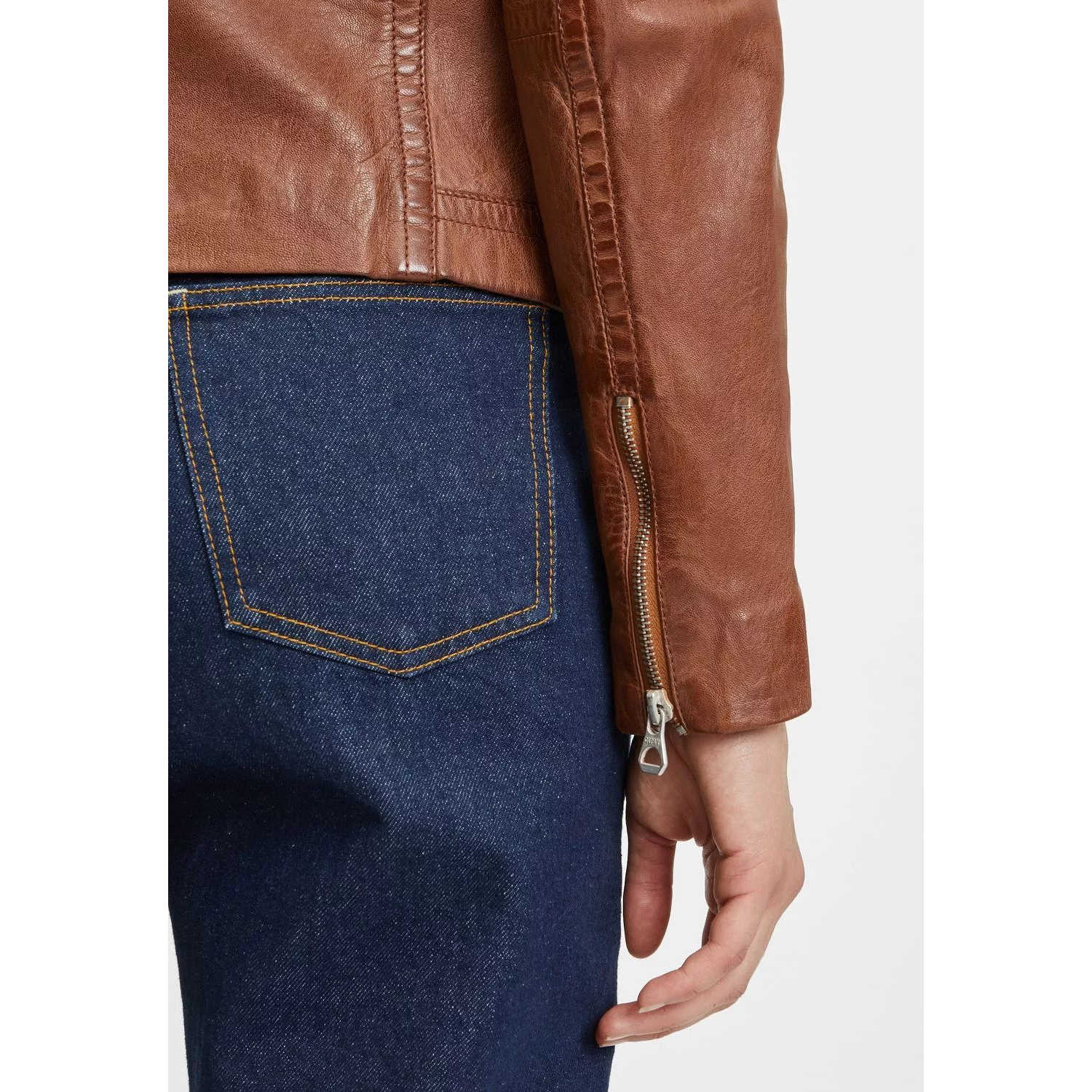 Geaca de Piele Dama Gipsy Coniac GWElyza – IMBRACAMINTE