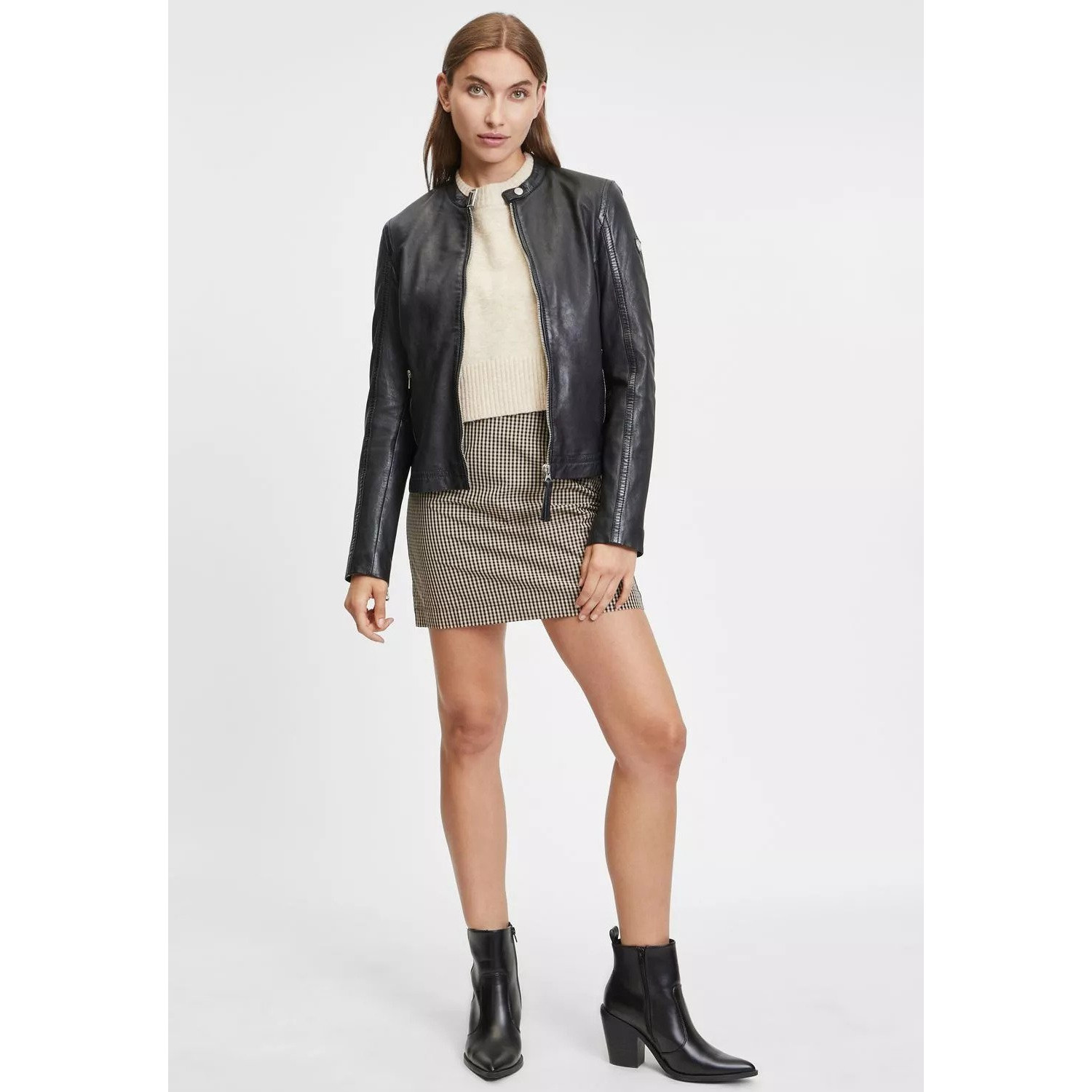 Geaca de Piele Dama Gipsy Neagra GWElyza – IMBRACAMINTE