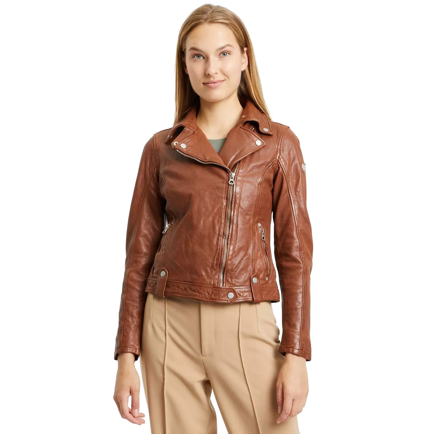 Geaca de Piele Dama Gipsy Coniac GWFaye – IMBRACAMINTE Geaca de Piele Dama Gipsy Coniac GWFaye – IMBRACAMINTE